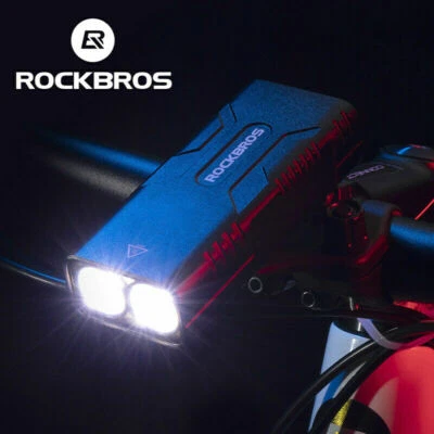 ROCKBROS 10000mAh MTB Mountain Bike Front Light Smart Headlight Waterproof USB - Image 1 of 4