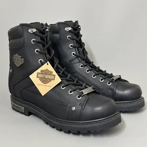 Harley-Davidson Abercorn Leather Men’s Motorcycle Riding Boots Black Sz 11 - Picture 1 of 12