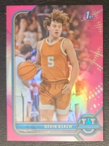 2021-22 Bowman University Devin Askew refractor rosa #25 - Imagen 1 de 2