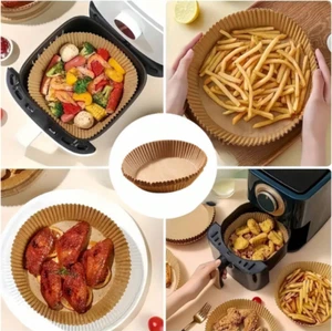 100pcs Air Fryer Liners Disposable Oil Paper Liner for Baking Roasting Microwave - Picture 1 of 4