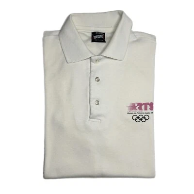 Vintage 80s 1984 Los Angeles Olympic Arts Festival Polo Shirt Mens Large - Image 1 of 4