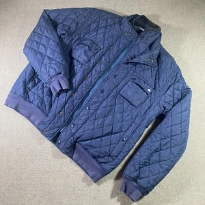 Chaps Quilted Double Layer Full Zip Jacket Mens Size Large Blue Lightweight - Picture 1 of 9