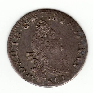 Louis XIV, Very Nice 1692 X, silver 4 sols aux 2 L, Amiens Mint - Imagen 1 de 2