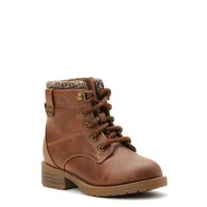Wonder Nation Toddler Girls Brown Lace Up Sweater knit Hiker Boots Size 5 NEW - Picture 1 of 5