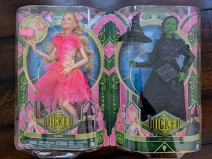 NEU BESCHÄDIGT Mattel Wicked Fashion Glinda & Elphaba 12,75 Zoll Modepuppen FEHLDRUCK - Bild 1 von 10