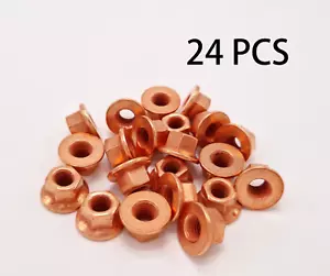 24 x M7 Auspuff Kupfer Flanschmuttern BMW M43 M42 M50 M52 M54 N43 N46 N52 S50 S54 - Bild 1 von 2