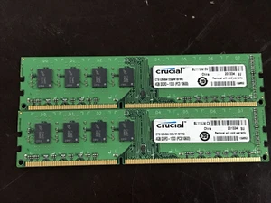 LOT of 2 CRUCIAL 8GB (2x4GB) DDR3-1333 PC3-10600U DESKTOP MEMORY RAM - Picture 1 of 3