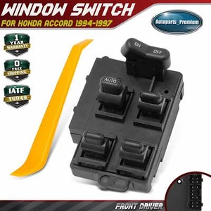 Interruptor de ventana eléctrica para Honda Accord 1994-1997 5 botones conductor delantero izquierdo automático - Imagen 1 de 8