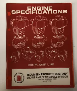 Catálogo de especificaciones del motor Tecumseh 1982 - Imagen 1 de 2