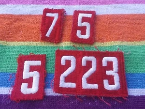 BSA Boy Scout of America Red White Troop Number Patch Used 7 5 2 3 - Picture 1 of 2