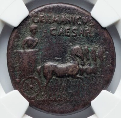 Roman Empire Germanicus (died 19AD) Posthumous 37-41 AD - AE Dupondius NGC F - Image 1 of 4