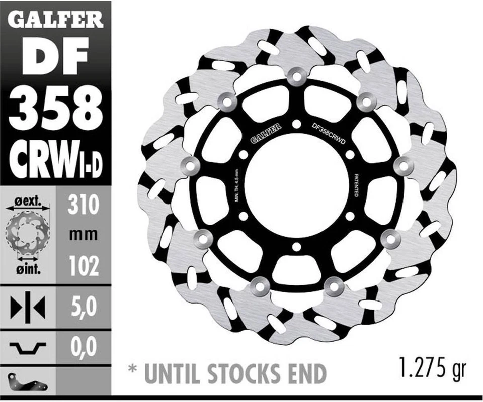 Galfer Front Brake Disc Wave Floati Gro Rx 310x5 Suzuki GSX R 1000 2012 2015 - Image 1 of 1