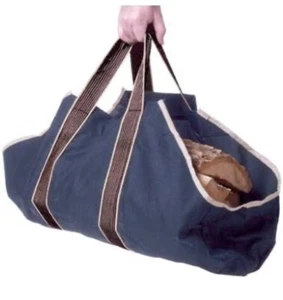Log Tote Reinforced Canvas *Easy Carry* Closed Ends - 32" x 18"x 18" Open Hearth - Picture 1 of 2