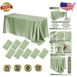 Stylish Stain Resistant Satin Table Cloths – 102x58 Inches for All Occasions - Picture 1 of 9