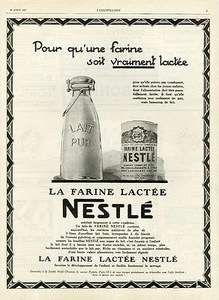 "Farine Lactée NESTLE" Annonce originale entoilée L'ILLUSTRATION 13/8/1927 - Picture 1 of 1