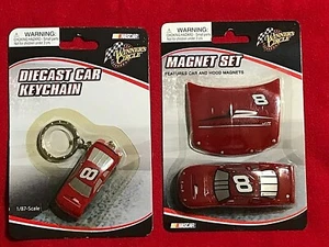 2 Sets Diecast #8 Car Dale Earnhardt Key Chain, AND #8 Car and Hood Magnets - Picture 1 of 6