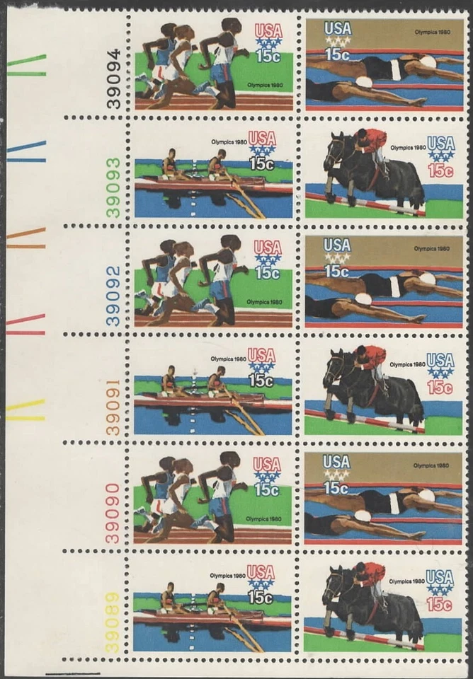 US Scott #1794a, "Olympic Games" Plate block of 12, MNH - Image 1 of 1