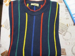 Carlo Colucci Pullover Schurwolle Gr. 58-60-62 / 3XL-4XL Bunt Retro Rarität - Bild 1 von 9