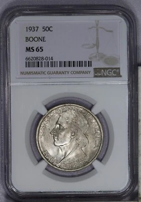 1937 Boone Half Dollar 50c NGC MS65 - Image 1 of 2