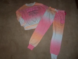 NEW, GIRLS JUSTICE CREW SWEATSHIRT & JOGGER OUTFIT, SIZE SMALL (7/8) - Picture 1 of 5