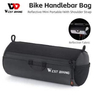 Mountain Road MTB Bike Handlebar Bag Reflective Mini Portable w/ Shoulder Strap - Picture 1 of 15