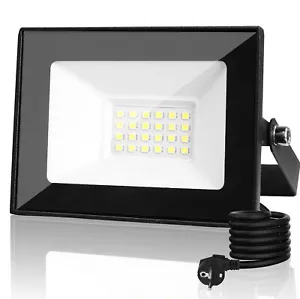 LED Fluter Außen strahler Scheinwerfer Baustrahler Stecker 10-100W Baustrahler - Bild 1 von 22