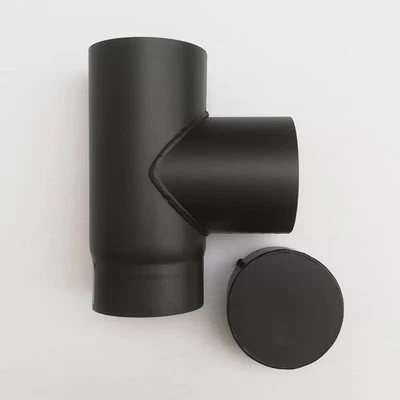 AFLEX Raccordo a T braga a 90 gradi da 120mm con tappo per stufa a legna