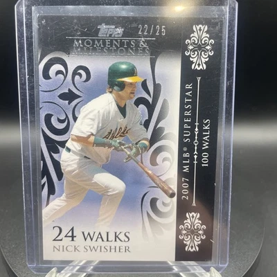 Topps Moments and Milestones #104-24 2008 Nick Swisher #/25 SP Foto 1 de 2