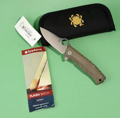 SPYDERCO LIONSTEEL SPYMYTO LONA VERDE MICARTA Y TITANIO M398 Acero C265MTIP Foto 1 de 4