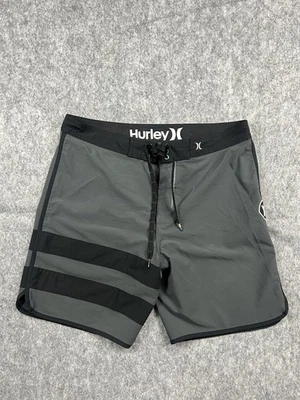 Pantalones cortos de natación/utilidad/tabla Hurley Phantom negros/grises ligeros con cordones talla 34 Foto 1 de 4