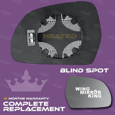 for Audi Q3 Right Driver wing mirror glass 2011-2018 door side Wide Angle Heated - Image 1 of 4