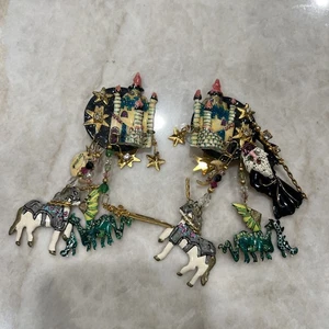 Lunch At The Ritz Enchanted Castle Clip On Earrings RARE - Picture 1 of 17