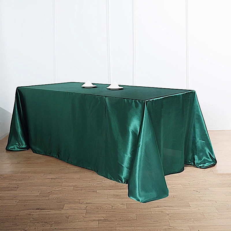 12 pcs 90x132" RECTANGLE Satin TABLECLOTHS Wedding Party Banquet Linens Supplies - Image 1 of 1