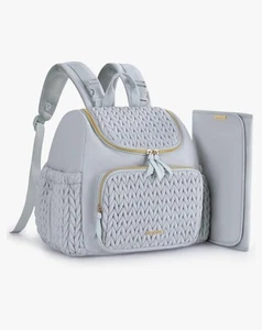 Baby Diaper Bag Backpack Blue Brand New Buckle Rain Resistant with Changing Pad - Picture 1 of 5