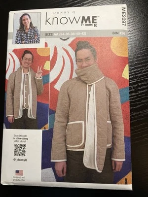 McCalls know ME 2097 Men's Jacket With Scarf Mimi G Sz 34-42 UNCUT FREE SHIPPING - Image 1 of 2