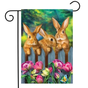 Briarwood Lane Garden Bunnies Spring Garden Flag - Picture 1 of 4