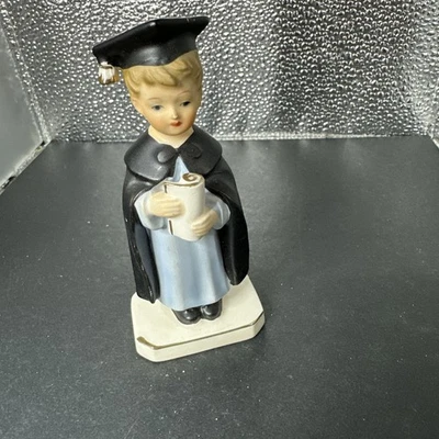 Vestido de porcelana azul Japón 1961 adorno de pastel niña graduación vintage Foto 1 de 4