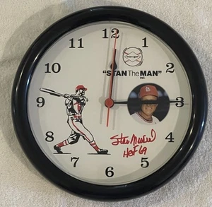 Selten-SIGNIERT Stan the Man Musial St Louis Cardinals Wanduhr Man Cave 10" Echtheitszertifikat - Bild 1 von 3