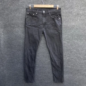 Levi's 512 Mens Jeans Size W32 L32 Black Denim Mid Rise Slim Tapered Fit Zip Fly - Picture 1 of 18
