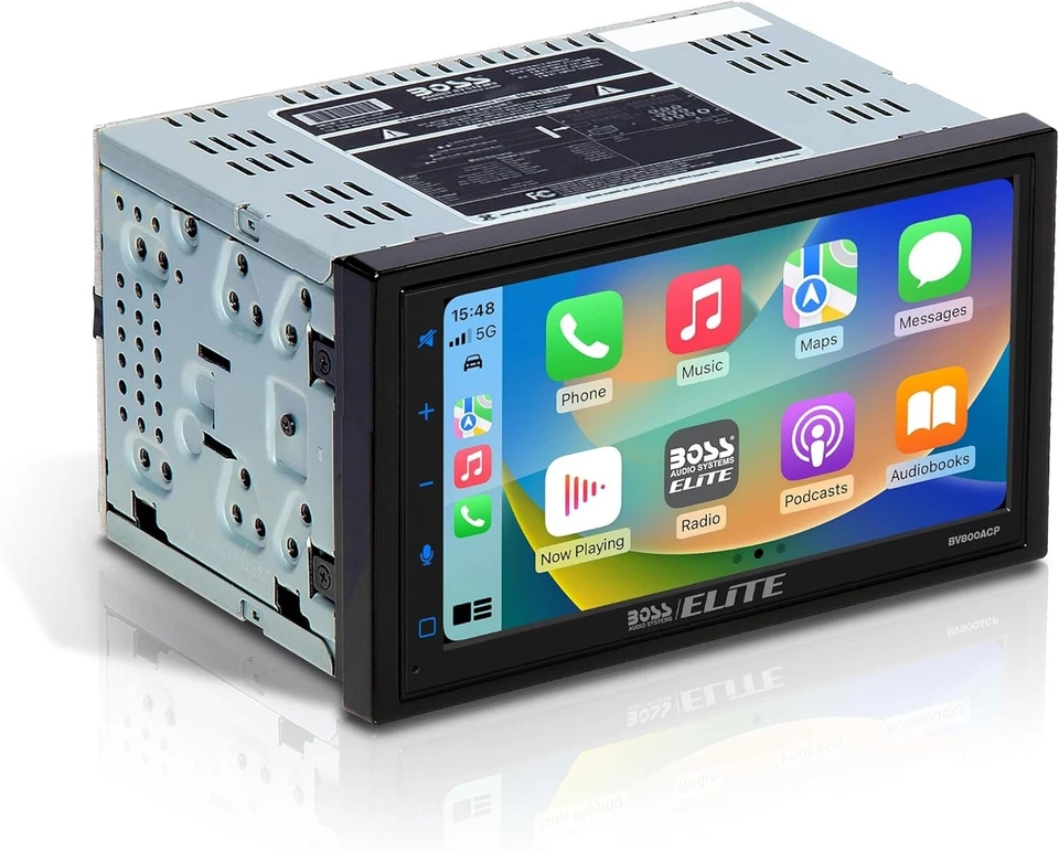 Boss 6.75" Touchscreen Double Din Car Stereo Receiver Apple CarPlay Android Auto - Image 1 of 4