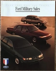 FORD MILITARY USA Sales Brochure 1992 ESCORT, Tempo, MUSTANG, Probe, TAURUS++ - Picture 1 of 3