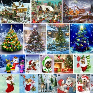 Merry Christmas Full Drill 5D Round Diamond Painting DIY Cross Stitch Kits Decor - Picture 1 of 61