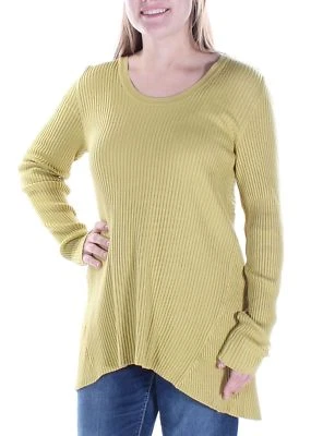 Suéter Pullover Style & Co Para Mujer Cuello Redondo Alto Bajo Acanalado Oliva L Foto 1 de 3