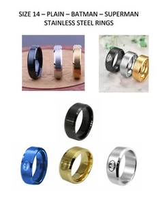 Posten 3 für $15,00 Edelstahl Unisex Ring Band-Größe 14 + 1 BONUSRING US-VERKÄUFER - Bild 1 von 11