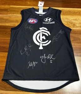 CARLTON HAND SIGNED JUMPER JUDD FEVOLA SIMPSON SCOTLAND CARROZZO NIKE XL BNWT - Picture 1 of 24