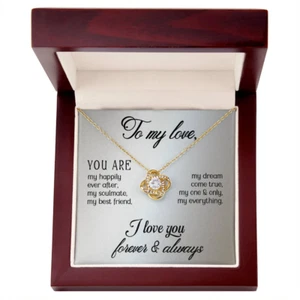 Gift For Women My Love Wife Girlfriend Gold Necklace 14K Anniversary Valentines - Imagen 1 de 36
