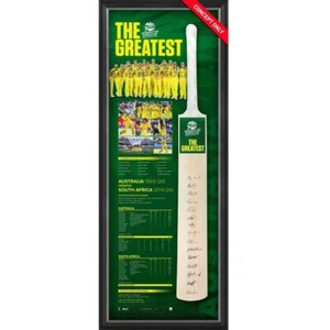 AUSTRALIA WOMENS 2023 ICC T20 CHAMPIONS SQUAD SIGNED FRAMED LIMITED CRICKET BAT - Bild 1 von 1