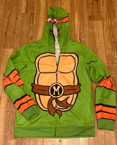 Teenage Mutant Ninja Turtles Youth Size XL Full Zip Michaelangelo Hoodie 2-Sided - Picture 1 of 5
