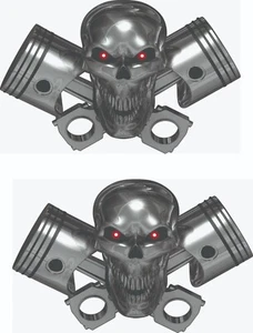 Graphics Decals Stickers Pistons Rods Engine Chrome Skull Terminator Sizes Vary - Imagen 1 de 2