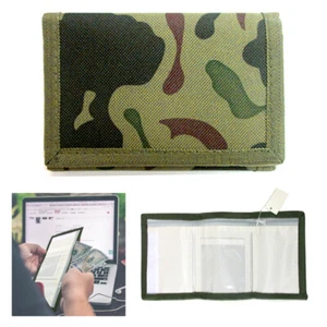 Trifold Canvas Outdoor Wallet Camo Army Teen Kids Pocket Gift Boys - Picture 1 of 1